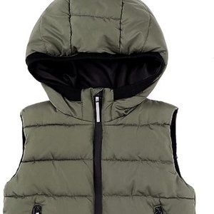 Hiheart Boys Girls Zip-up Fleece Lined Cotton Padded Vest with Hood